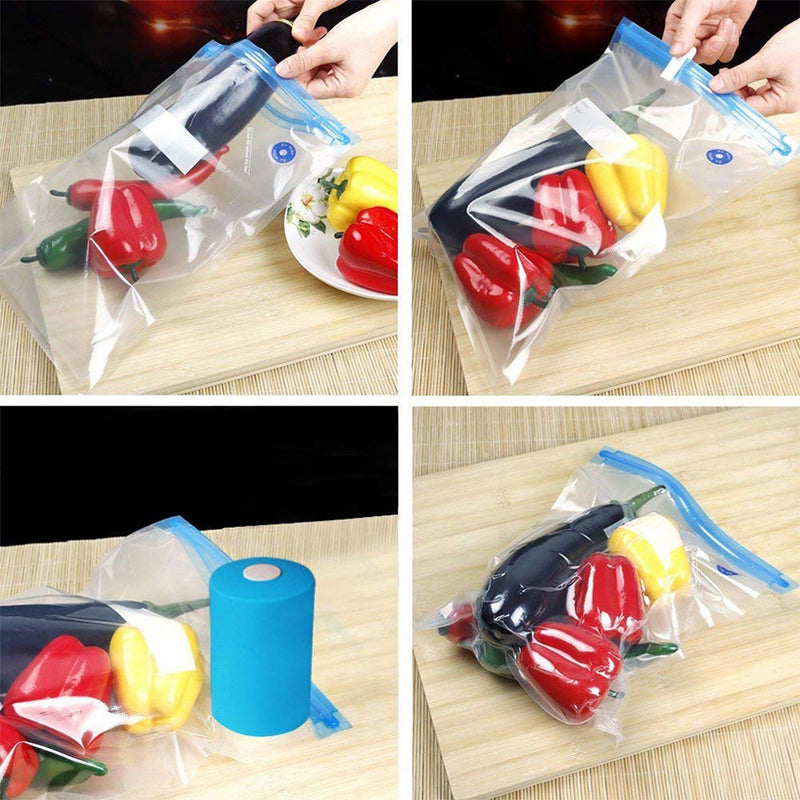 idrop Portable Mini Electric Vacuum Sealer Tool with 5pcs Vacuum Plastic Bag