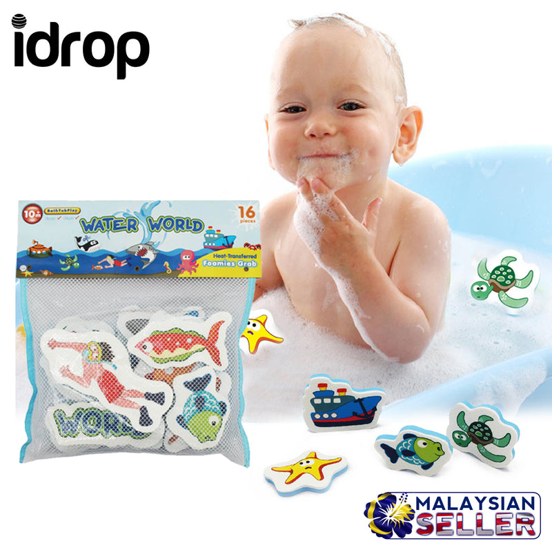 idrop Water World Bathtub Play Foam Puzzle Waterproof 16pcs