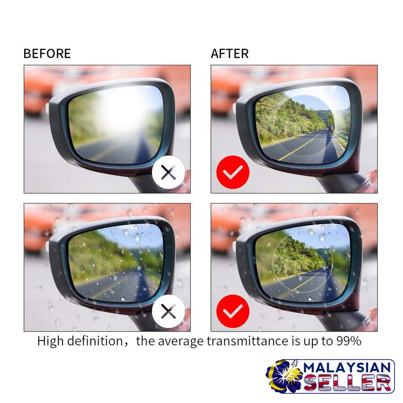 idrop Car Rearview Mirror Waterproof Membrane Anti-fog Anti-Glare Film Sticker [2pcs]