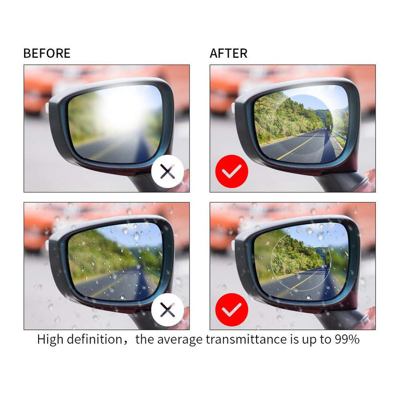 idrop Car Rearview Mirror Waterproof Membrane Anti-fog Anti-Glare Film Sticker [2pcs]