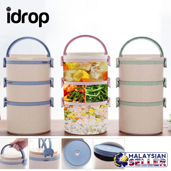 idrop Portable Leakproof Wheat Straw Lunch Box [2 Layer /3 Layer]