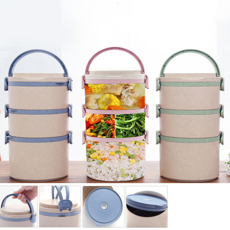 idrop Portable Leakproof Wheat Straw Lunch Box [2 Layer /3 Layer]