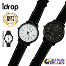 idrop Men's 40mm Wide-Faced Watches with Black & White Dial