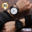 idrop Men's 40mm Wide-Faced Watches with Black & White Dial