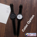 idrop Men's 40mm Wide-Faced Watches with Black & White Dial