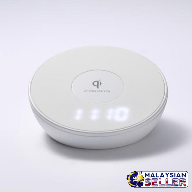 idrop Multi-Functional Qi wireless charging pad charger Dock with time Clock Desktop Lamp Feature