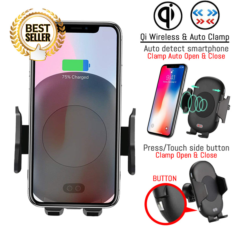 idrop C10 Car Qi Wireless Charger Smartphone Charging Holder Auto Clamp