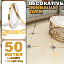 idrop [ 50M x 0.5CM ] Household Decorative Sevving Adhesive Strip Sticker / Pita Lekat Dekorasi / 装饰胶带 [ Gold / Silver / Black  ]