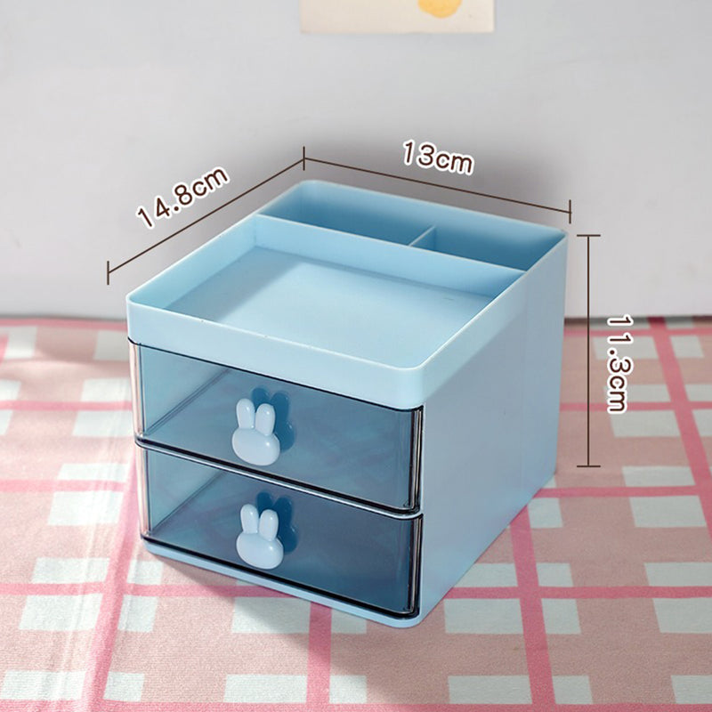 idrop [ 2 LAYER ] Desktop Table Drawer Storage Box for Stationary and Makeup / Kotak Meja Rak Penyimpanan Untuk Alat Tulis & Alat Solek / 塑料双层抽屉桌面收纳格