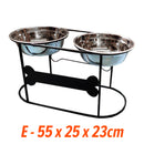 idrop Elevated Steel Double Feeder For Pet Cat & Dog / Tempat Makan Haiwan Peliharaan Kucing & Anjing Dua Dalam Satu / 高架钢制双喂食器，适用于宠物猫狗