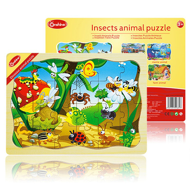 idrop WOOD PUZZLE - Transport / Ocean / Dinosaur / Insects Puzzle Toy