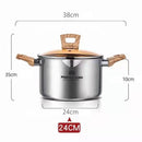 idrop [ 18CM / 24CM ] SUS304 Stainless Steel Milk Pot & Soup Pot with Composite Bottom / Periuk Masak Susu & Sup Keluli tahan Karat / 18CM不锈钢慕森奶锅 24CM不锈钢慕森汤锅 (304)