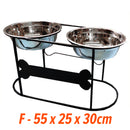 idrop Elevated Steel Double Feeder For Pet Cat & Dog / Tempat Makan Haiwan Peliharaan Kucing & Anjing Dua Dalam Satu / 高架钢制双喂食器，适用于宠物猫狗
