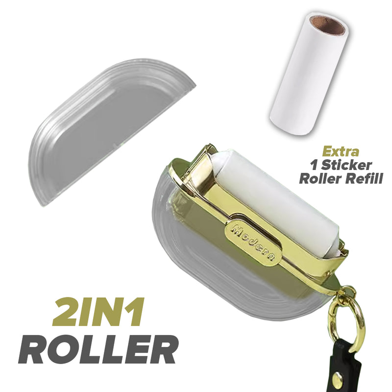 idrop [ 2 IN 1 ] Portable Hair Sticker Roller & Polyester Wire Brush with Refill Roller  / Penggelek Pelekat Rambut & Berus Polyester Mudah Alih / 太空舱双头粘毛器(细毛刷+粘毛器)