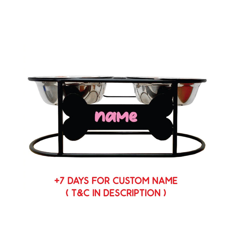 idrop Elevated Steel Double Feeder For Pet Cat & Dog / Tempat Makan Haiwan Peliharaan Kucing & Anjing Dua Dalam Satu / 高架钢制双喂食器，适用于宠物猫狗
