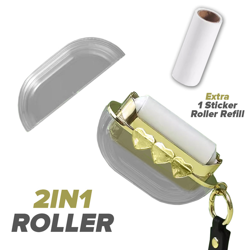 idrop [ 2 IN 1 ] Portable Hair Sticker Roller & Polyester Wire Brush with Refill Roller  / Penggelek Pelekat Rambut & Berus Polyester Mudah Alih / 太空舱双头粘毛器(细毛刷+粘毛器)