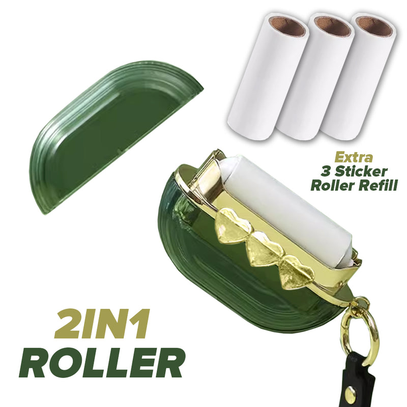 idrop [ 2 IN 1 ] Portable Hair Sticker Roller & Polyester Wire Brush with Refill Roller  / Penggelek Pelekat Rambut & Berus Polyester Mudah Alih / 太空舱双头粘毛器(细毛刷+粘毛器)