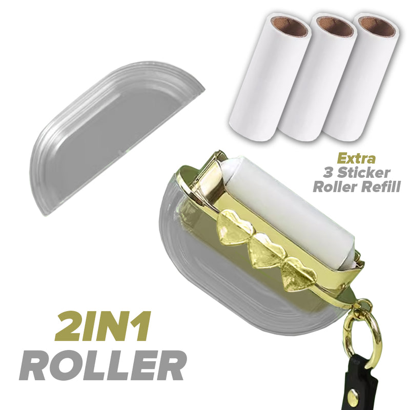idrop [ 2 IN 1 ] Portable Hair Sticker Roller & Polyester Wire Brush with Refill Roller  / Penggelek Pelekat Rambut & Berus Polyester Mudah Alih / 太空舱双头粘毛器(细毛刷+粘毛器)