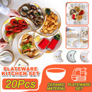 idrop 20PCS Moon Dish Ceramic Tableware Platter Set