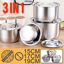 idrop  3 IN 1 Multifunction Kitchen Stainless Steel Pot ( 15cm / 17cm / 19cm )