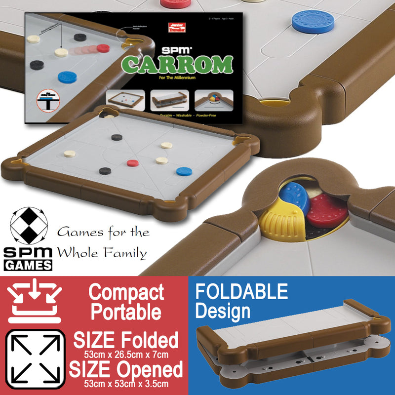 idrop SPM GAMES - CARROM Foldable Multiplayer Board Game Play Set