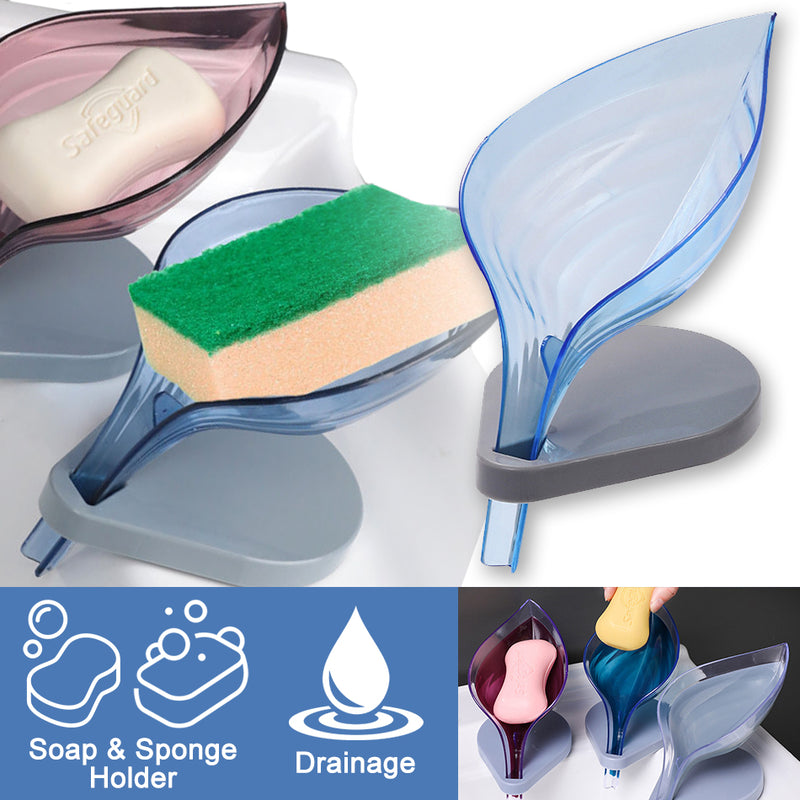 idrop Soap & Sponge Leaf Shape Shower Toilet Holder