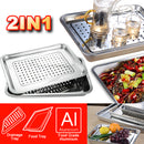 idrop Rectangular Aluminium Kitchen Food & Drainage Tray [ 28.5 x 38.5cm ]