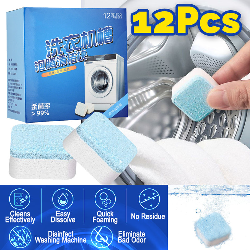 idrop 12PCS Easy Dissolve Washing Machine Cleaning Disinfectant Detergent Cube