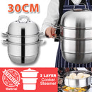 idrop 30CM 2 Layer Stainless Steel Cooker Steamer