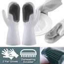 idrop Dishwashing Silicone Scrubber Cleaning Gloves [ 1 Pair ]