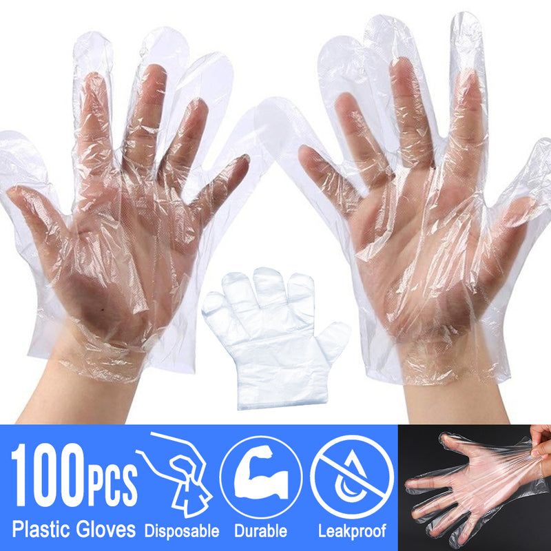 idrop 100PCS Transparent Disposable Durable Plastic Gloves