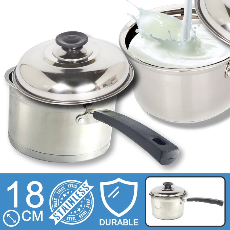 idrop 18cm Stainless Steel Milk Pot With Combined Lid