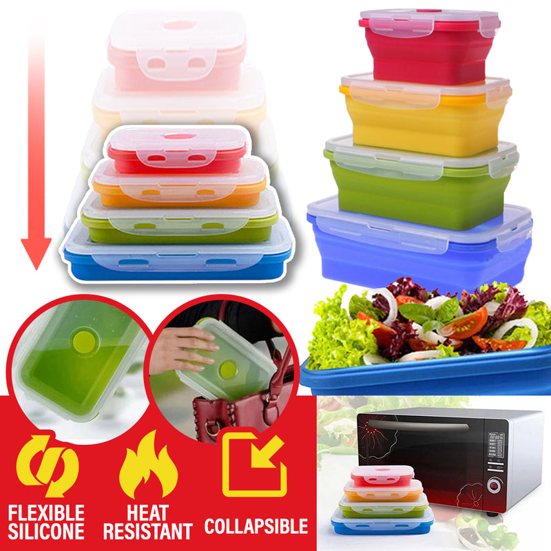 idrop [ 4PCS ] Collapsible Foldable Food Storage Box / Kotak Simpan Makanan / 四件套折叠碗 [ 350ml / 500ml / 800ml / 1200ml ]
