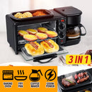 idrop [ 3 IN 1 ] Multifunction Electric Breakfast Maker Baking Oven Frying Tray Pan & Coffee Drip Kettle / Mesin Masak Sarapan Pelbagai Guna Ketuhar Periuk Pemanggang dan Pembancuh Kopi / 1250W早餐机3INI1