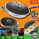 idrop [ 36CM ] SUS304 Stainless Steel Double Sided Fill Flower Handle Without Rivet Cooking Wok / Kuali Memasak / SUS304不锈钢双面花柄无铆钉炒锅