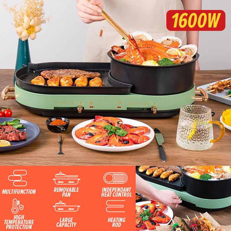 idrop Multifunction Shabu-Shabu Barbecue Grill Hotpot 1600W Electric Cooker / Tempat Masak Elektrik BBQ & Gril / 1600W涮烤一体锅(多功能料理锅)(尚烤佳SUNCOJIA)