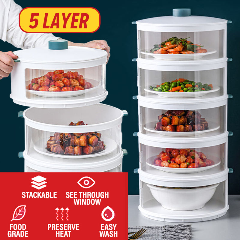 idrop [ 5 LAYER ] Multilayer Stackable Heat Insulation Food Meal Dish Storage