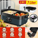 idrop [ 2 IN 1 ] Multifunction Cooking Nonstick Shabu-Shabu Electric Hotpot Cooker / Perkakas Masak Elektrik Hotpot Tidak Lekat / 1350W麦饭石多功能电烤盘(电热锅)