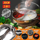 idrop [ 2 IN 1 ] 30CM Stainless Steel Kitchen Hotpot Cooker