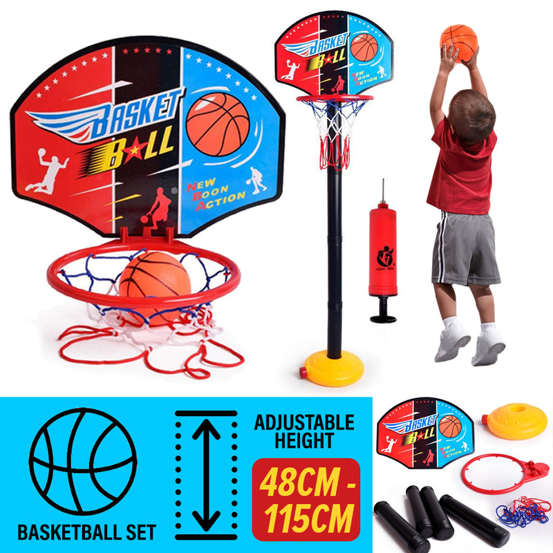 idrop 115CM Kid's Basketball Hoop Stand Game Set with Adjustable Height  [ 48cm~115cm ]