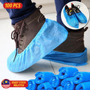 idrop [ 100pcs ] Disposable Shoe Cover Waterproof & Wear-Resistant Dust Proof Foot Cover Plastic / Sarung Plastik Kasut Pakai Buang 100 Keping / 超厚一次性鞋套CPE室内防滑耐磨家用防水雨天塑料防尘特加厚脚套