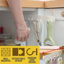 idrop Retractable Adhesive Mounted Hanging 4-Hook Storage Rack / Rak Gantung 4-Cangkuk Boleh Tarik / (强力胶)可伸缩缝隙挂钩(4连钩)