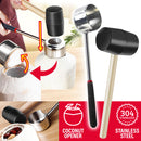 idrop Coconut Shell Opener Mallet Hammer & Puncher Set