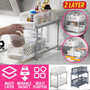 idrop [ 2-TIER ] Portable Multipurpose Pull Out Drawer Basket / Rak Serbaguna 2 Tingkat / 塑料两层抽屉式置物架
