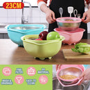 idrop [ 23CM ] Double Layer 360° Rotating Stainless Steel Drain Basket / Mangkuk Basuh Sayur / 360度旋转篮
