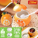 idrop [ 230ml ] Orange Shape Ceramic Spice & Seasoning Jar with Spoon / Bekas Seramik Simpanan Perencah dan Perasa bersama Sudu / 陶瓷罐 水果单件套陶瓷调味罐(橙子)