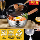 idrop [ 18CM ] Stainless Steel Milk Pot Pan / Periuk Masak Keluli Tahan Karat / 18CM不锈钢雪平锅玻璃盖(奶锅)