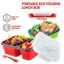 idrop 2 Grid Rectangle Portable Eco Folding Lunchbox Bento