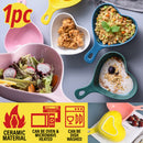 idrop Peach Heart Ceramic Bowl with Handle / Mangkuk Seramik / 陶瓷碗 8.5^带柄桃心陶瓷碗(青/粉红/黄/蓝)