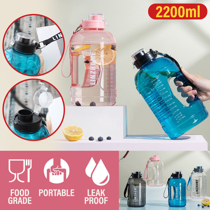 idrop [ 2200ml ] Sports Gym Drinking Water Bottle / Botol Air Minuman Sukan / 2200ML吨吨桶(圆)(塑料水壶)
